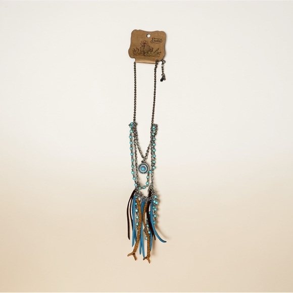 Justin Boots Jewelry - NWT Justin Turquoise and Brown Beaded Necklace